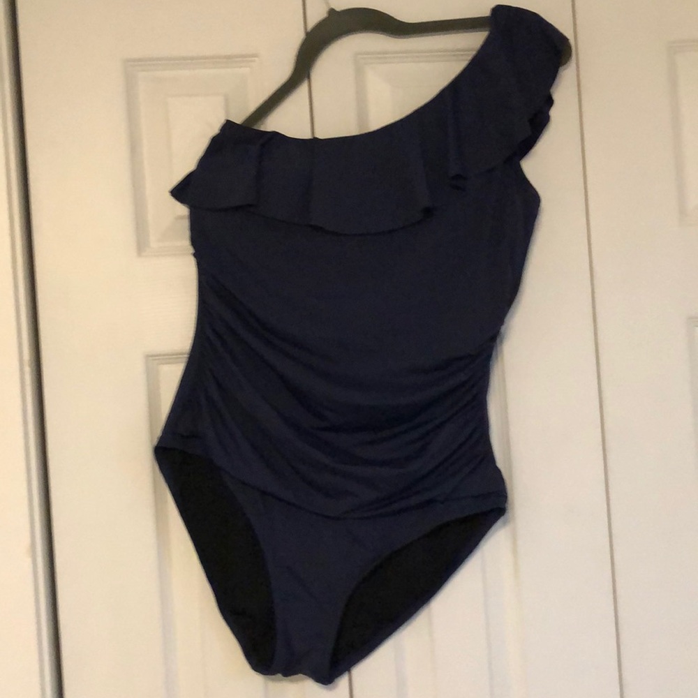 Maternity One Piece One Shoulder Swimming Suit